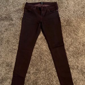 JUST BLACK Maroon Skinny Jeans